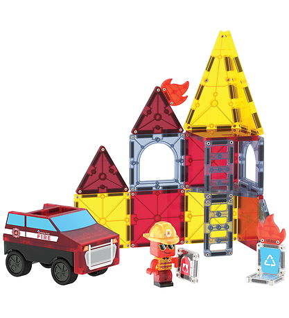 Magna-Tiles Magnetsæt - 27 Dele - Fire Rescue + MicroMAGS