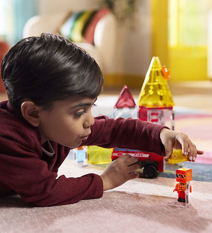 Magna-Tiles Magnetsæt - 27 Dele - Fire Rescue + MicroMAGS