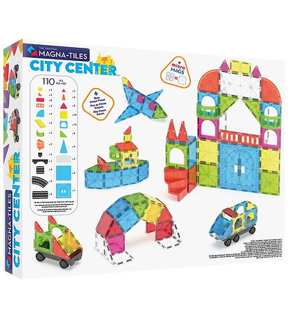 Magna-Tiles Magnetsæt - 110 Dele - City Center + MicroMAGS