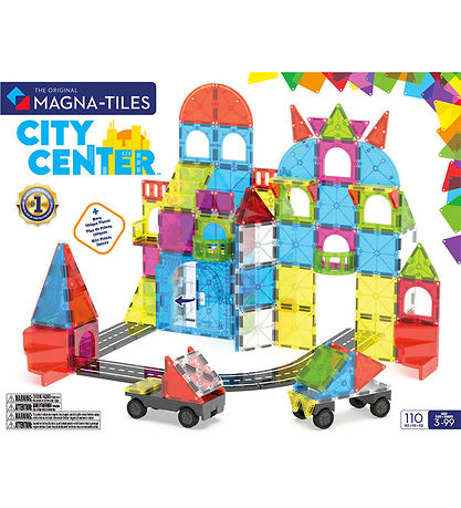 Magna-Tiles Magnetsæt - 110 Dele - City Center + MicroMAGS
