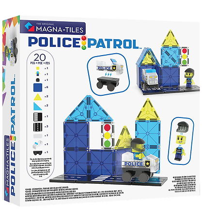 Magna-Tiles Magnetsæt - 20 Dele - Police Patrol