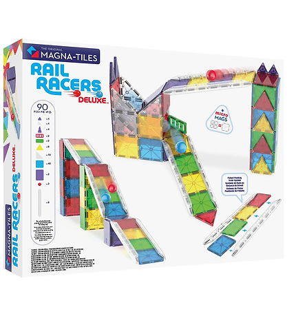 Magna-Tiles Magnetsæt - 90 Dele - Rail Racer + MicroMAGS