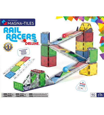 Magna-Tiles Magnetsæt - 90 Dele - Rail Racer + MicroMAGS