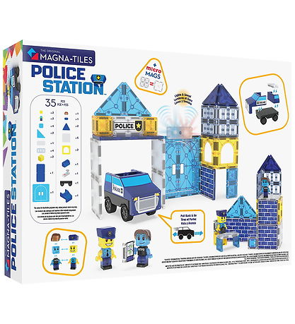 Magna-Tiles Magnetsæt - 35 Dele - Police Station + MicroMAGS