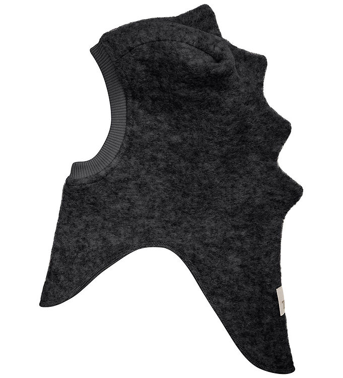 Huttelihut Elefanthue - Uld - 2-lags - Mørkegråmeleret