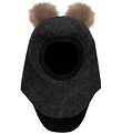 Huttelihut Elefanthue - Uld/Bomuld - 2-lags - Dark Grey Melange