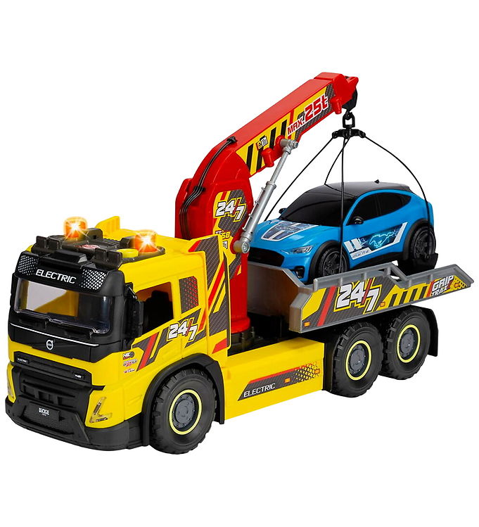 Dickie Toys Lastbil - Giant Tow/Ford Mustang - Lys/Lyd