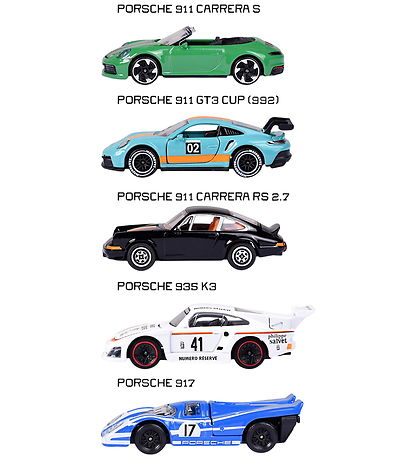 Majorette Biler - Porsche - 5-pak