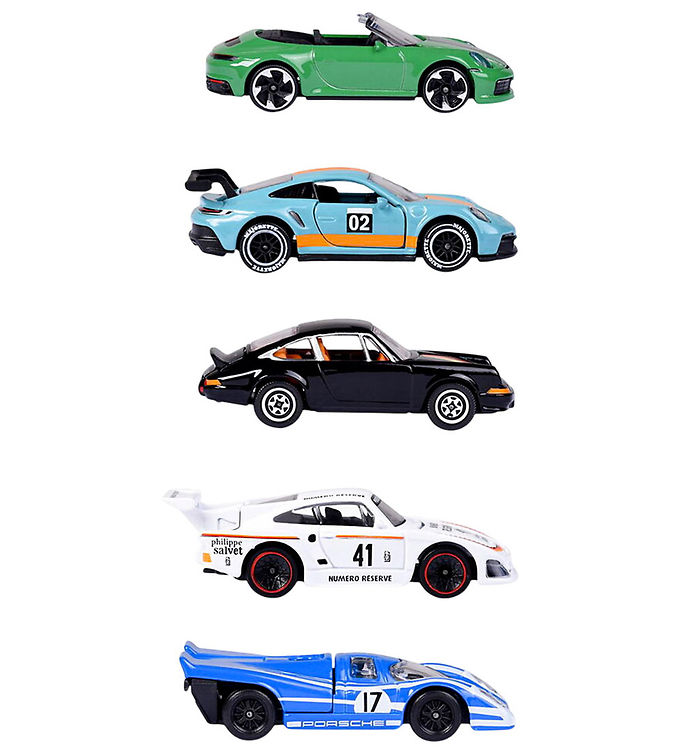 Majorette Biler - Porsche - 5-pak