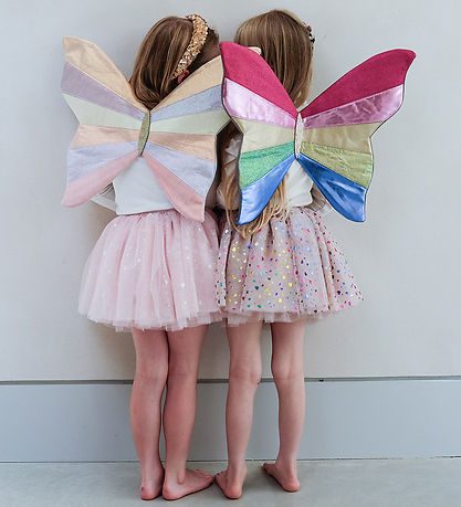 Mimi & Lula Tylskørt - Beige Rainbow Hearts