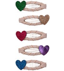 Mimi & Lula Hårspænder - 5-pak - 4 cm - Mini Jazzy Heart Dancing