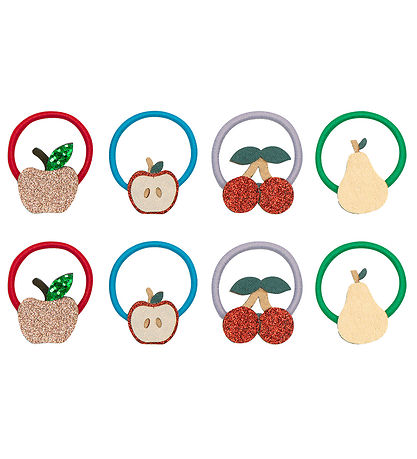 Mimi & Lula Hårelastikker - 8-pak - Mini Fruity Mushroom Village
