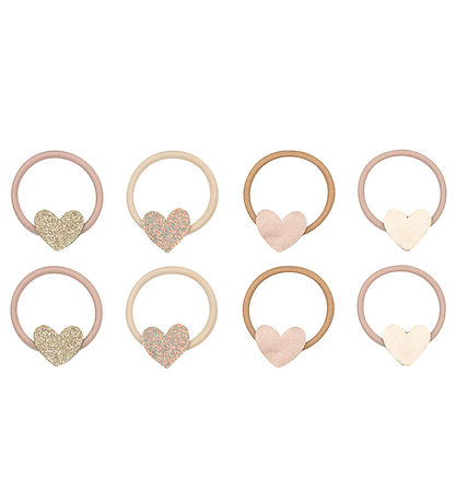 Mimi & Lula Hårelastikker - 8-pak - Mini Heart Shimmer Enchanted