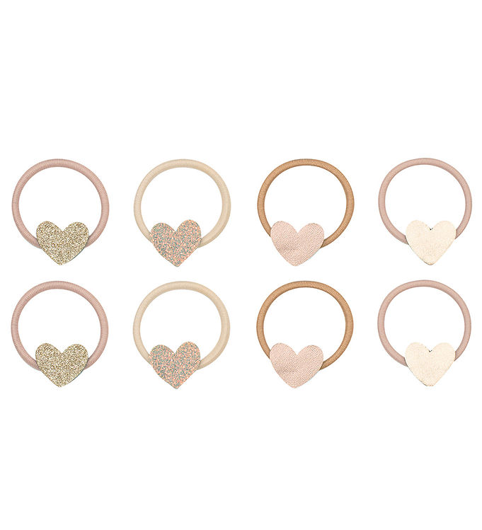 Mimi & Lula Hårelastikker - 8-pak - Mini Heart Shimmer Enchanted