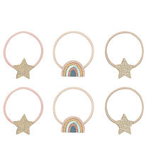 Mimi & Lula Hårelastikker - 6-pak - Rainbow & Star Celeste