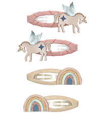 Mimi & Lula Hårspænder - 4-pak - 5 cm - Winged Unicorn Celeste