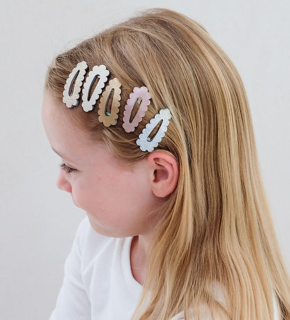 Mimi & Lula Hårspænder - 5-pak - Mini Metallic Scallop