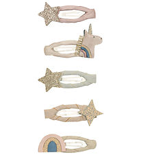 Mimi & Lula Hårspænder - 5-pak - 4 cm - Mini Unicorn Celeste