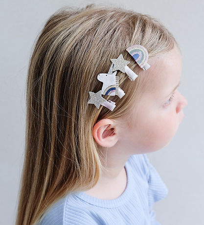 Mimi & Lula Hårclips - 8-pak - Mini Unicorn Celeste