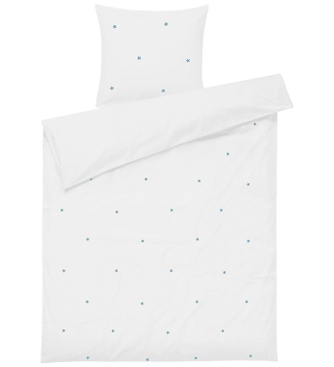 Juna Sengetøj - Daisy - Baby - Hvid/ Lyseblå