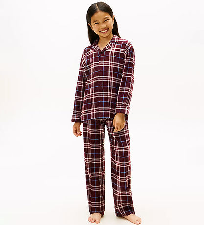 Tommy Hilfiger Nattøj - Straight - Tartan Reiker Burgundyred