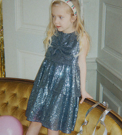 Konges Sløjd Kjole - Rosie - Bel Air Blue m. Pailletter