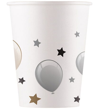 Decorata Party Papkrus - 8-pak - 200 ml - Milestone Happy Birthd