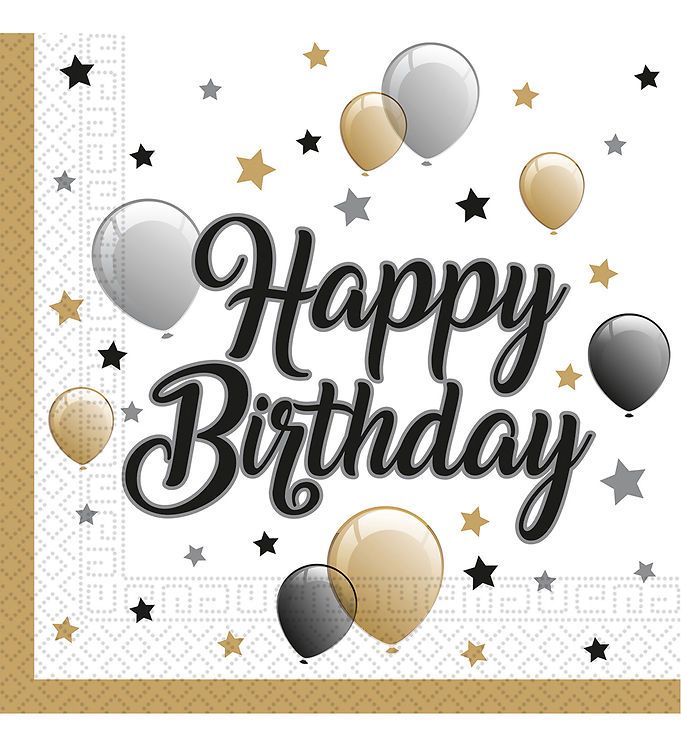 Decorata Party Servietter - 20-pak - 33x33 cm - Milestone Happy