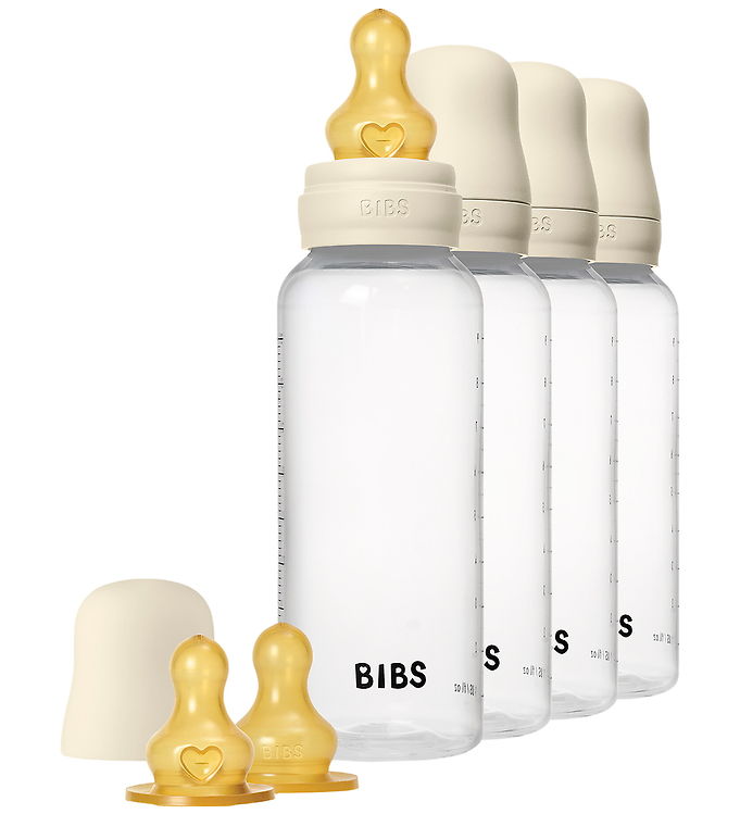 BIBS Bottle - Sutteflaskesæt - 4 stk. - Plastik - Naturgummi - 270ml - Ivory