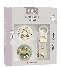 BIBS x Moomins Gavesæt - Sutter/Suttesnor - Str. 2 - Ivory/Sage