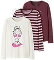 Name It Bluse - 3-pak - NkfNiana - Lilac Sachet/Lilac Stripe+Clo