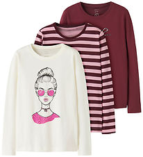 Name It Bluser - 3-pak - NkfNiana - Lilac Sachet/Lilac Stripe+Cl