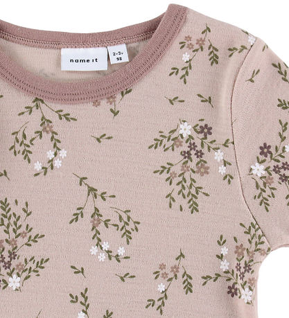 Name It Bluse - Uld - NmfWillow - Shadow Gray/Long flowers