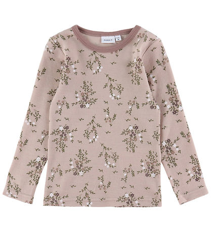 Name It Bluse - Uld - NmfWillow - Shadow Gray/Long flowers
