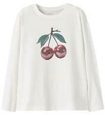 Name It Bluse - NkfVotea - Cloud Dancer/Cherry Disco
