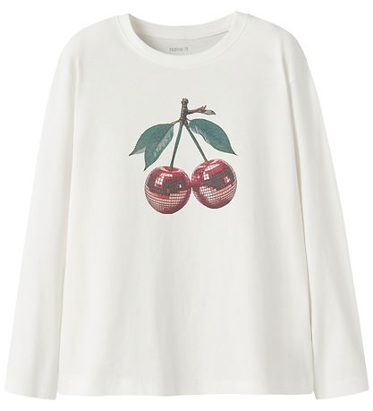 Name It Bluse - NkfVotea - Cloud Dancer/Cherry Disco