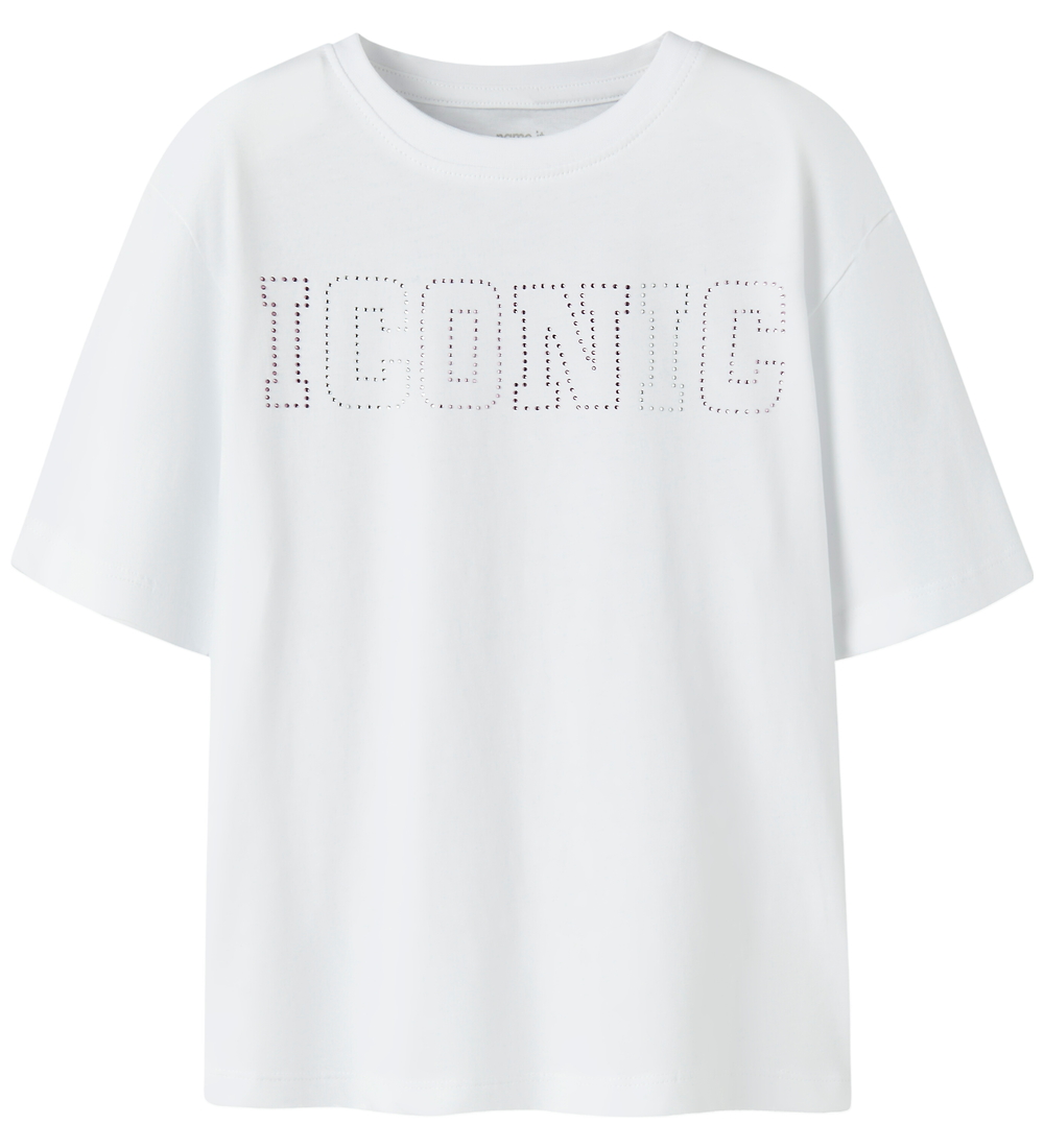 Name It T-Shirt - NkfRosalie - Bright White - Name It - 6 Jahre (116) - T-Shirts