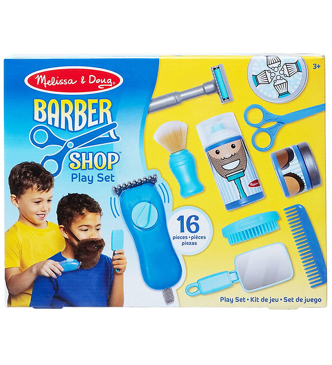 Melissa & Doug Barber Shop - 16 Dele - Blå