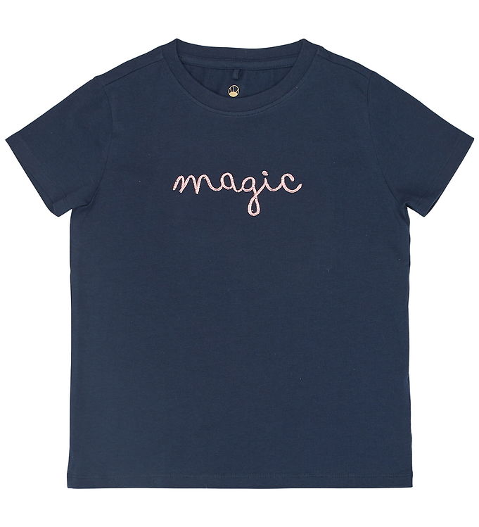 The New T-shirt Navy Blazer Med Broderet Magic - Str. 5-6y 110/116cm