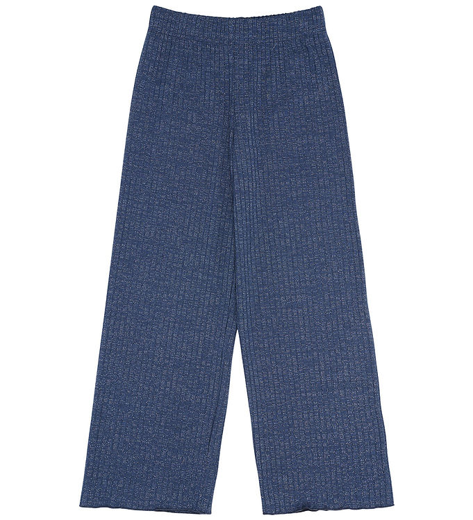 The New Bukser - Rib - TnRina - Glitter - Wide - Navy Blazer