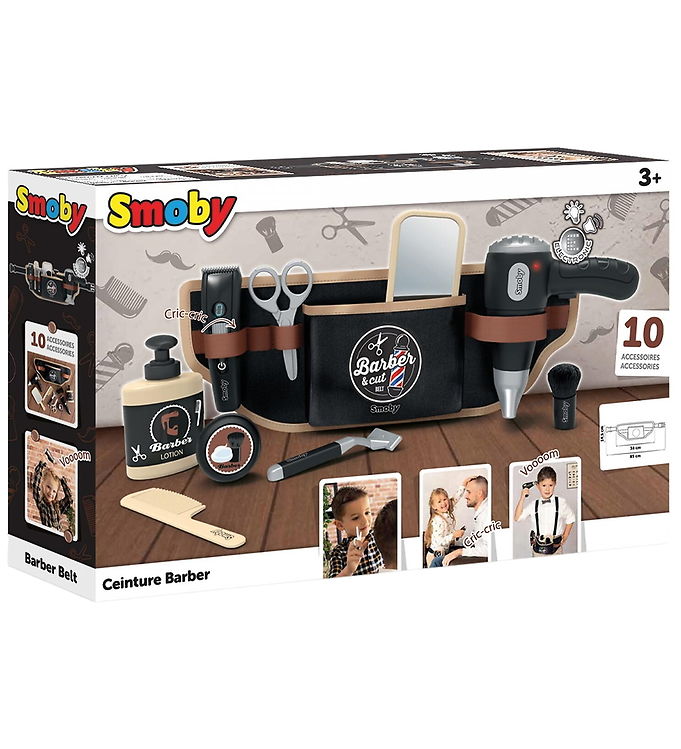 Legetøjs makeupsæt til børn Smoby Barber & Cut Belt - sort