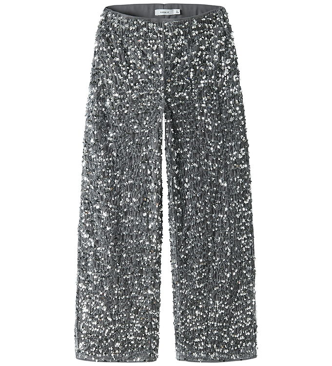 Name It Bukser - NkfRunica - Lave Smoke m. Palietter