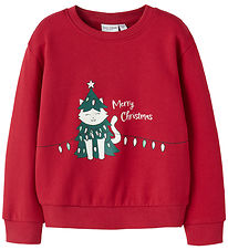 Sweat-shirt Name It - NmfVismas - Rouge bouffon/Noël CAT