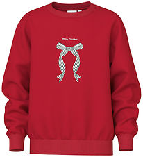 Sweat-shirt Name It - NkfVismas - Rouge bouffon/Noël Bow