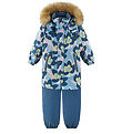 Reima Flyverdragt - Kipina - Frozen Blue m. Blomster Reima Flyverdragt - Kipina - Frozen Blue m. Blomster
