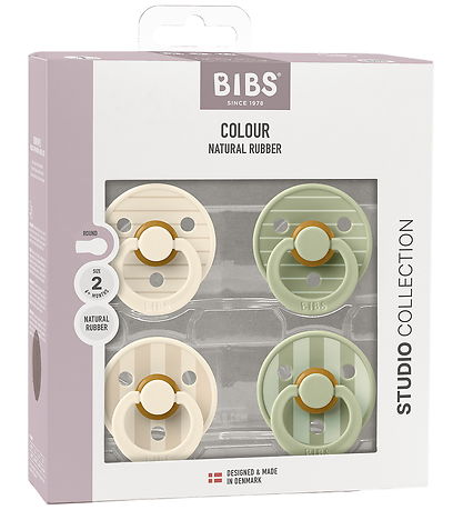 BIBS Colour Sutter - 4-pak - Str. 1 - Ivory/Vanilla/Sage