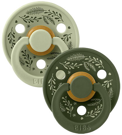 BIBS Colour Sutter - Str. 2 - Rund - 2-pak - Leaf - Sage/Hunter