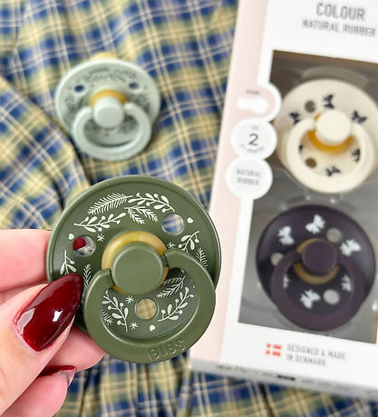 BIBS Colour Sutter - Str. 2 - Rund - 2-pak - Leaf - Sage/Hunter