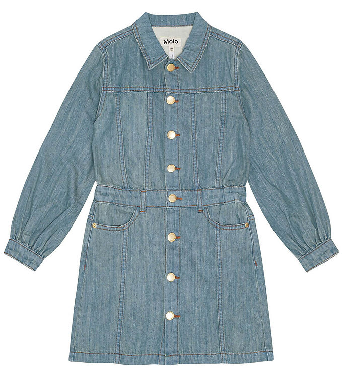 Molo Kjole - Chaya - Washed Denim Blue