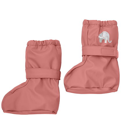CeLaVi Overtrækssko m. Fleece/ Velcro Bånd - PU - Brick Dust